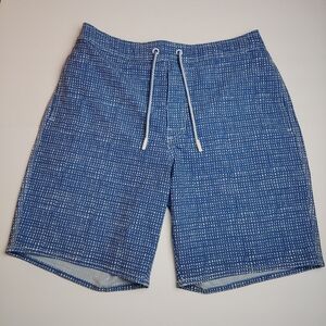 Johnnie-O Men's Half Elastic 7" Board/ Swim Shorts Mallon Laguna Blue Medium 32"